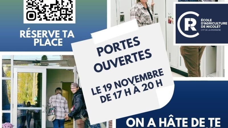 Portes ouvertes à l’École d’agriculture – 19 novembre de 17 h à 20 h