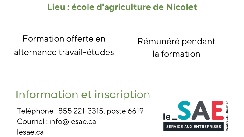 Nouvelle formation - AEP en travaux agricoles